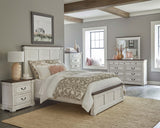 Hillcrest Distressed White 9-Drawer Dresser With Mirror