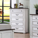 Hillcrest 5-Drawer Chest Dark Rum And White