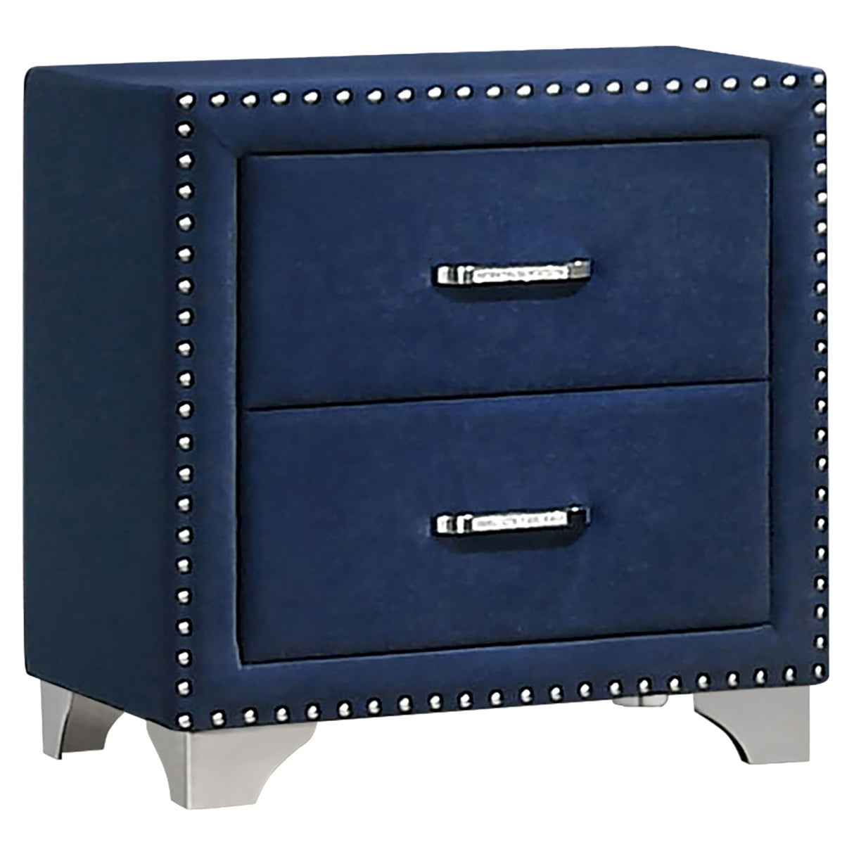 Melody 2-Drawer Upholstered Nightstand Pacific Blue