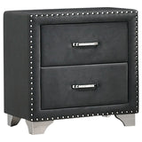 Melody 2-Drawer Upholstered Nightstand Grey