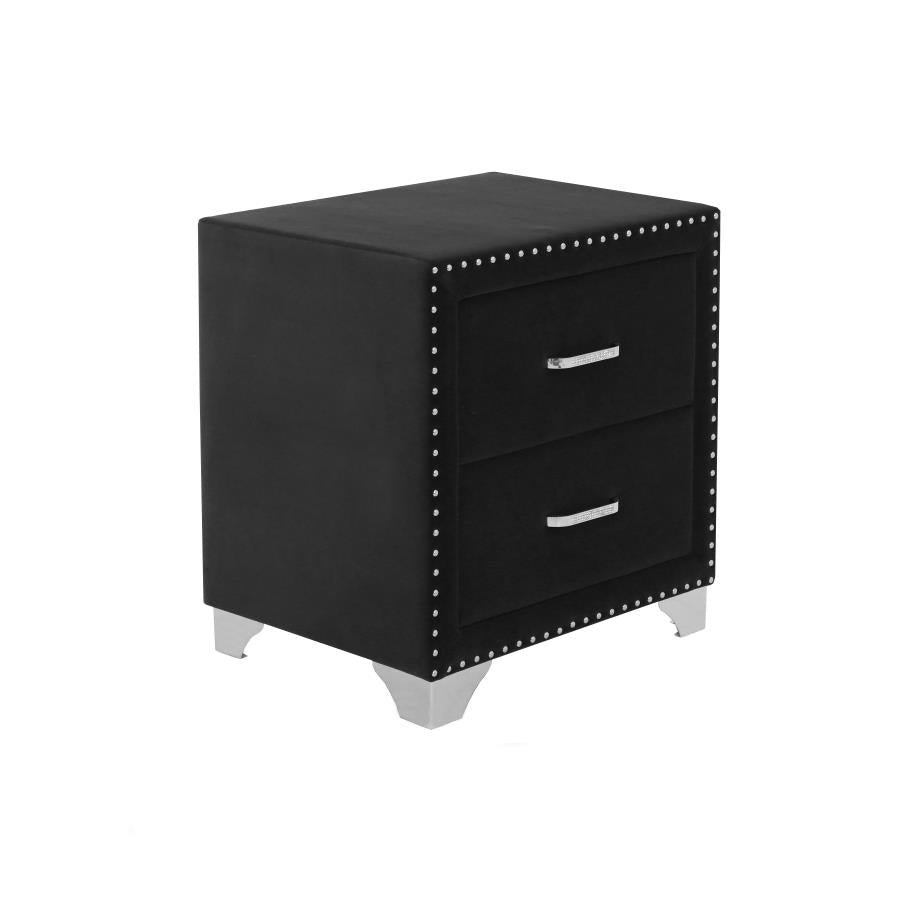 Melody 2-Drawer Upholstered Nightstand Grey