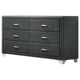 Melody 6-Drawer Upholstered Dresser Grey