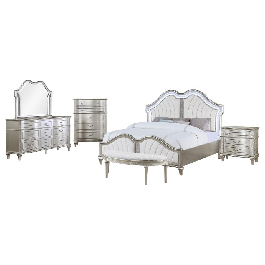 Evangeline Silver Oak 5-Piece Queen Bedroom Set