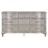 Evangeline 9-Drawer Dresser Silver Oak