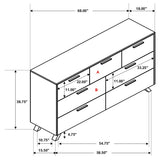 Taylor 7-Drawer Rectangular Dresser Light Honey Brown