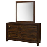 Welsley Walnut 6-Drawer Dresser And Mirror