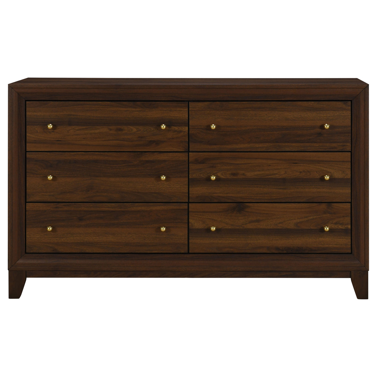 Welsley Walnut 6-Drawer Dresser Cabinet