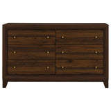 Welsley Walnut 6-Drawer Dresser Cabinet