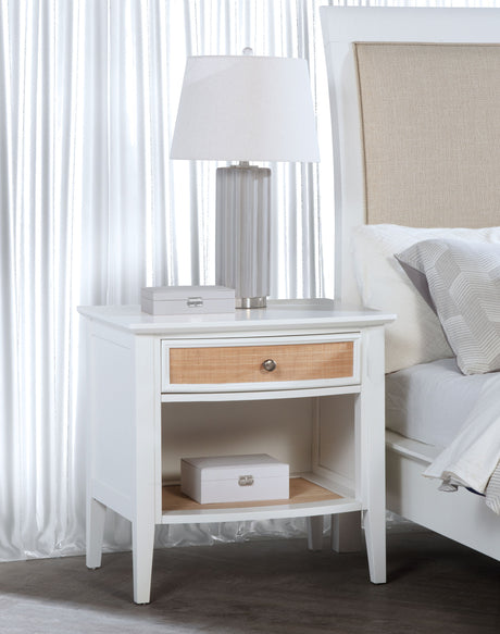 Bexhill White 1-Drawer Nightstand Bedside Table