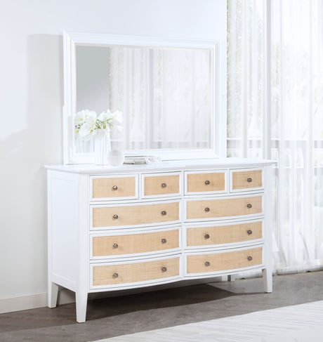 Bexhill White 10-Drawer Dresser And Mirror