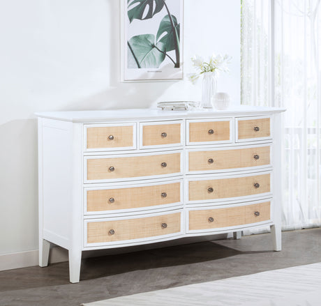 Bexhill White 10-Drawer Dresser Cabinet