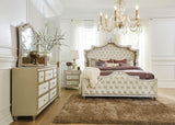 Antonella Ivory / Camel 7-Drawer Upholstered Dresser With Mirror