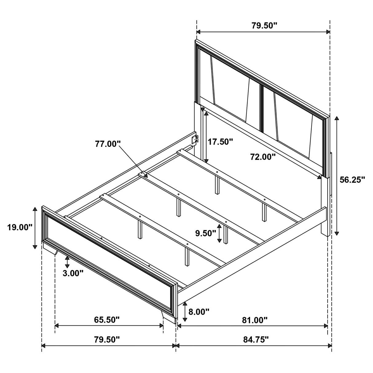 Janine Grey 4-Piece Eastern King Bedroom Set