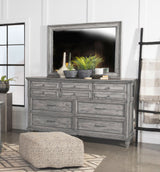 Avenue Weathered Grey 8-Drawer Dresser With Mirror