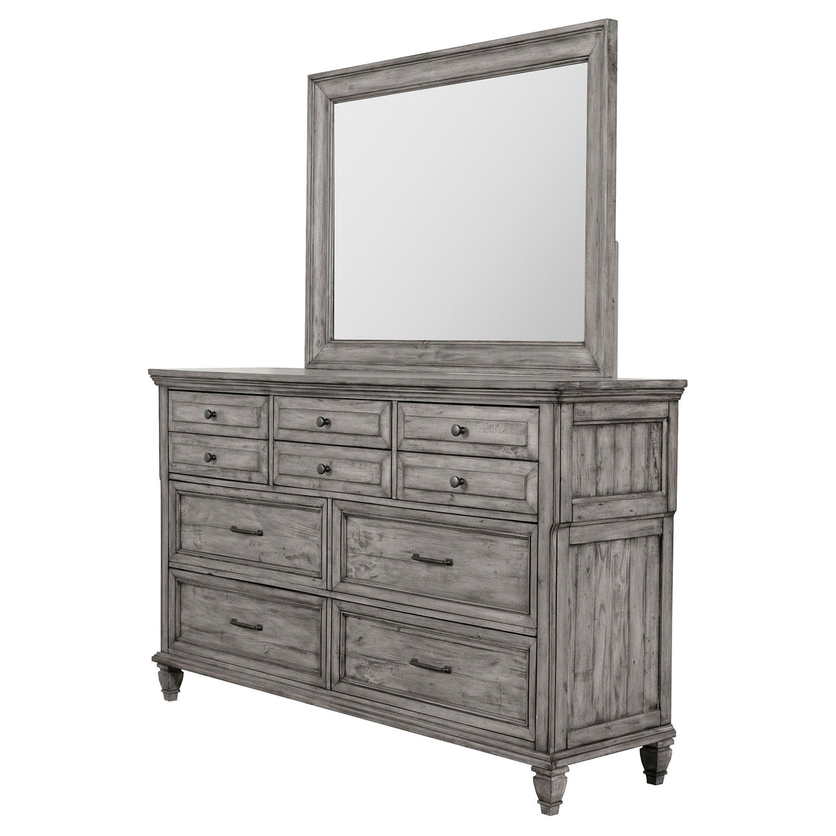 Avenue Weathered Grey 8-Drawer Dresser With Mirror