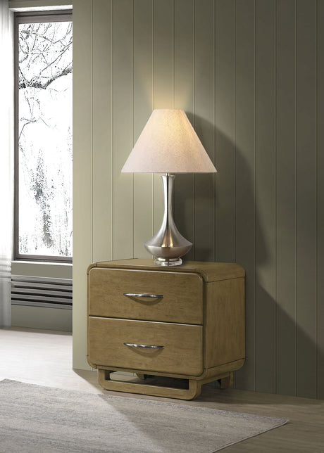 Amsbury Nutmeg 2-Drawer Nightstand Bedside Table