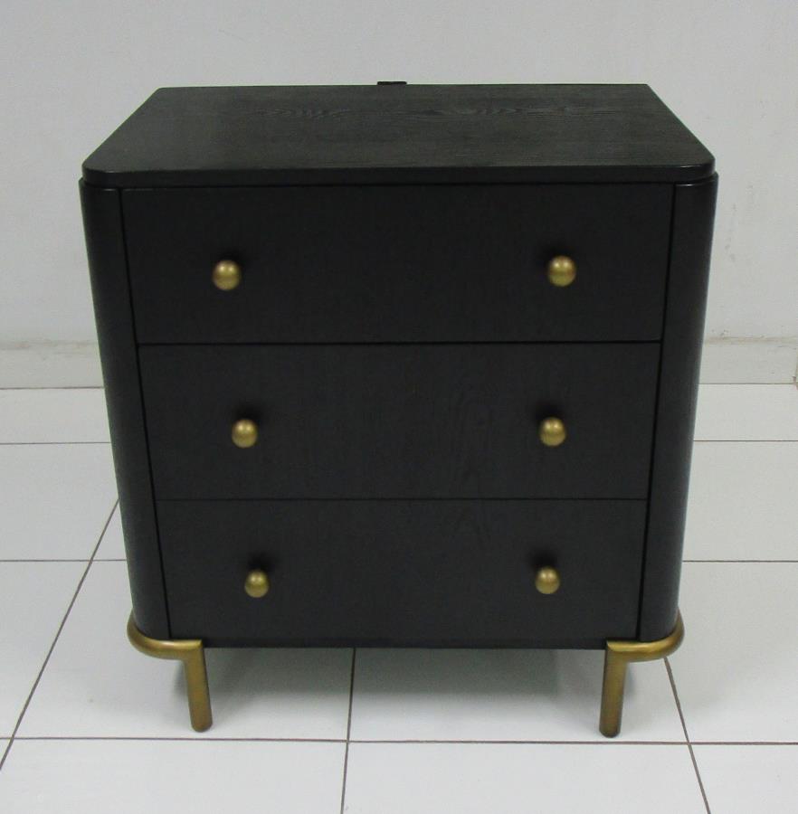 Arini 3-drawer Nightstand Black