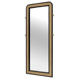 Arini Black Cane Weave Full Length Standing Floor Mirror