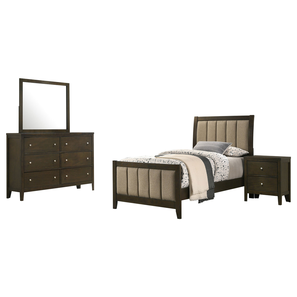 Wilkes Dark Cocoa 4-Piece Twin Bedroom Set