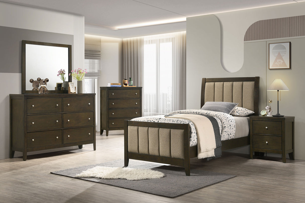 Wilkes Dark Cocoa 5-Piece Twin Bedroom Set