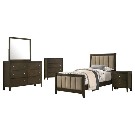 Wilkes Dark Cocoa 5-Piece Twin Bedroom Set