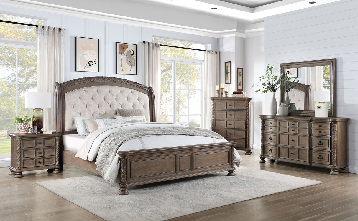 Emmett Walnut 5-Piece Eastern King Bedroom Set