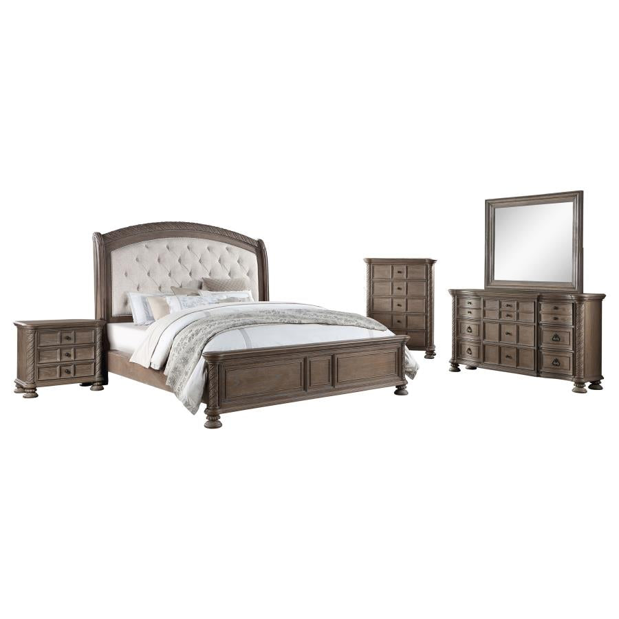 Emmett Walnut 5-Piece Eastern King Bedroom Set