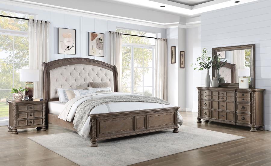 Emmett Walnut 4-Piece California King Bedroom Set