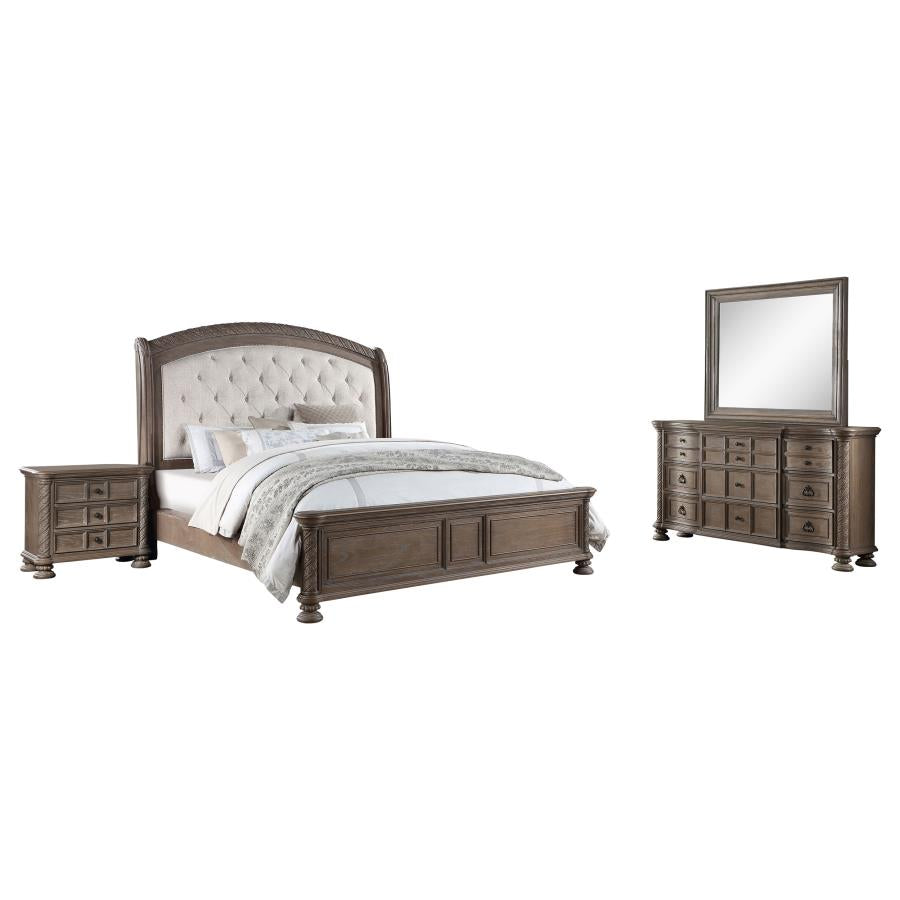 Emmett Walnut 4-Piece California King Bedroom Set