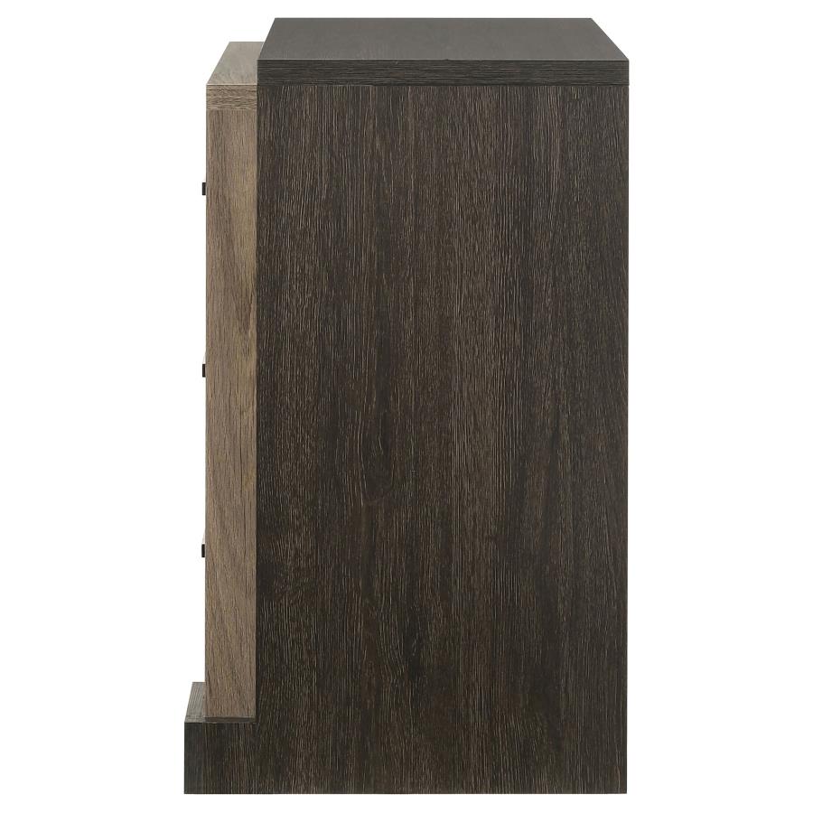 Baker 3-Drawer Nightstand Brown And Light Taupe