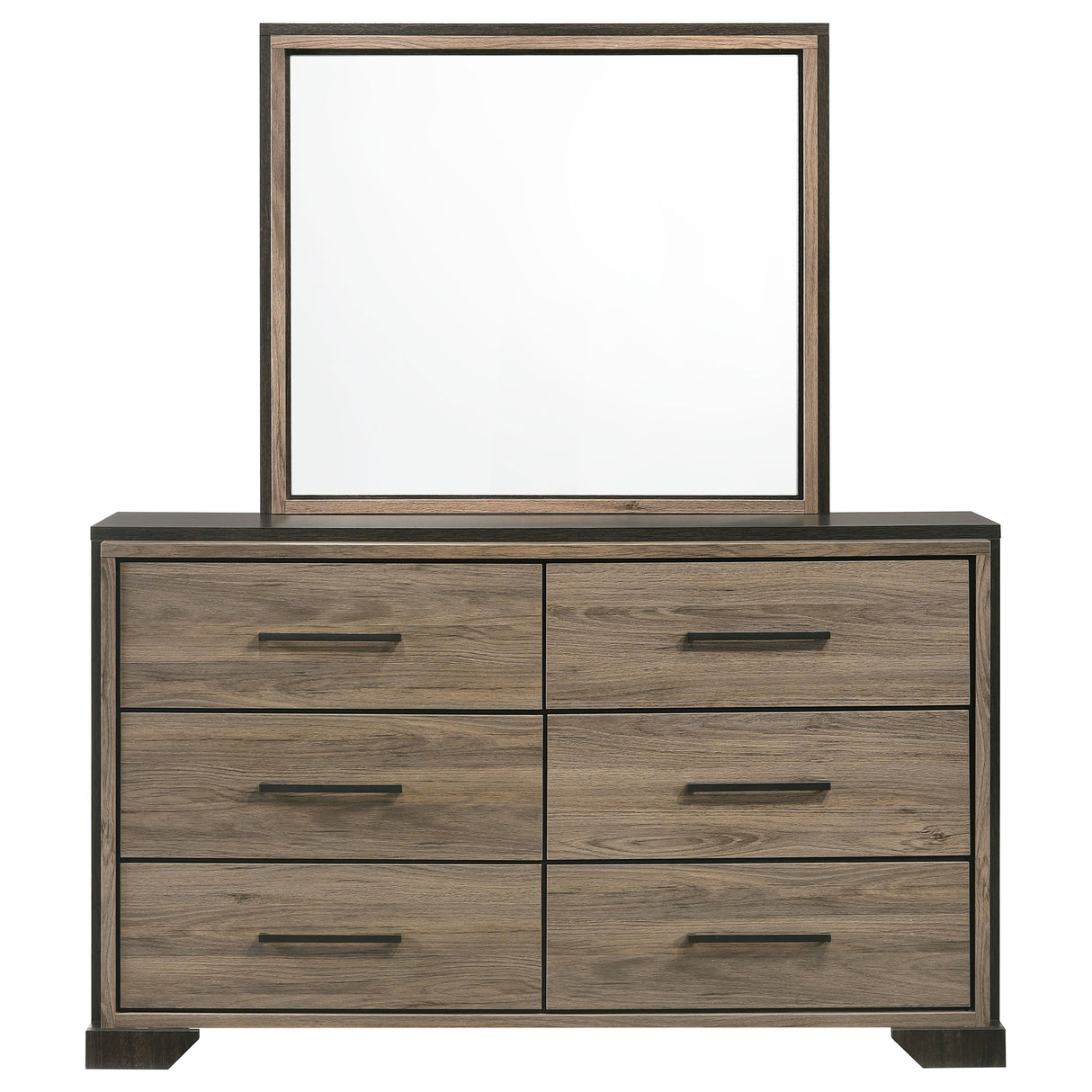 Baker Light Taupe 6-Drawer Dresser With Mirror