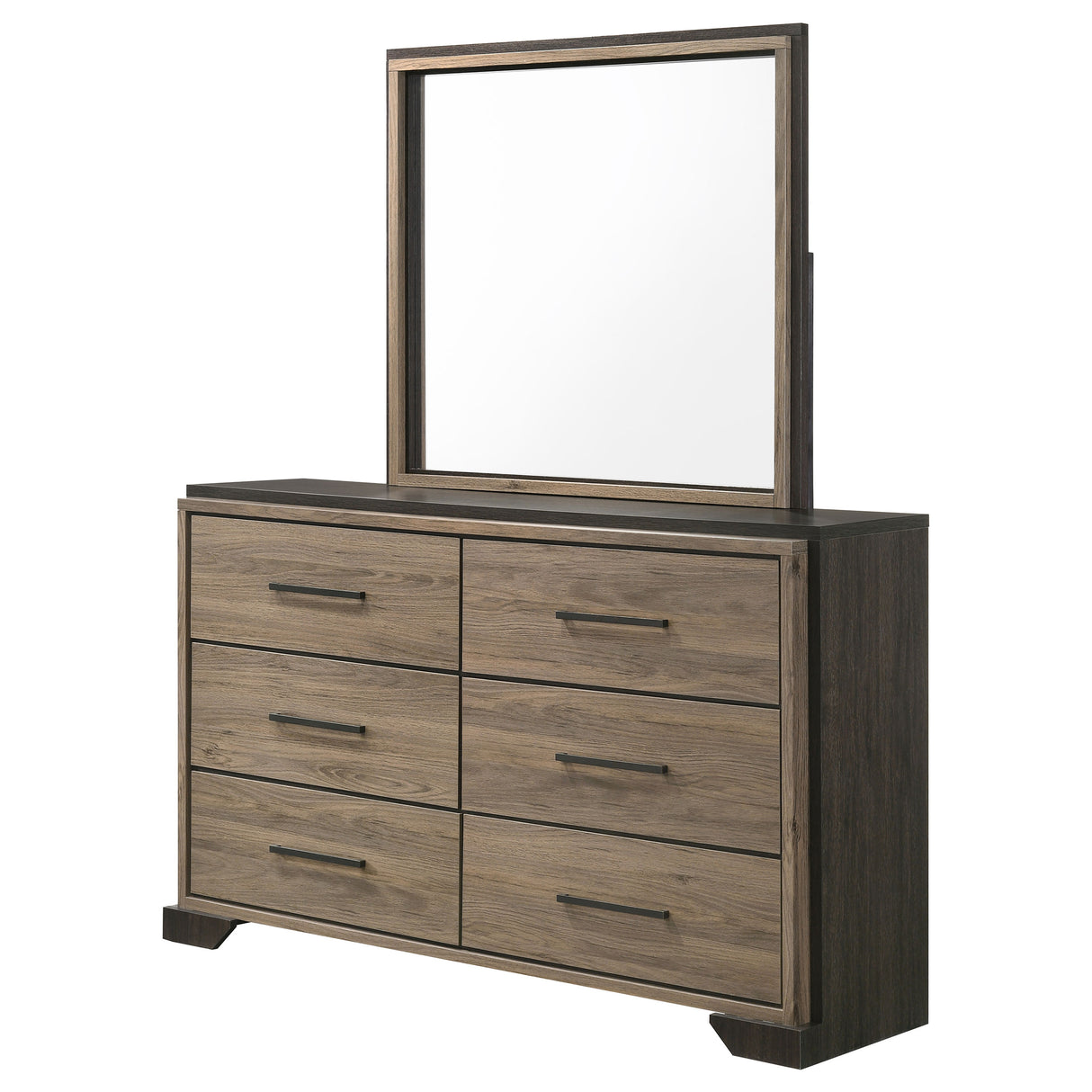 Baker Light Taupe 6-Drawer Dresser With Mirror