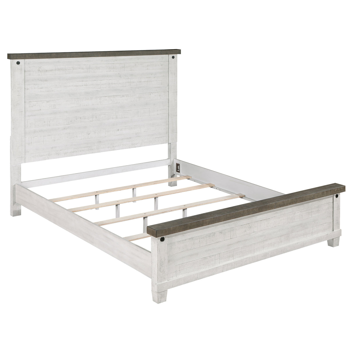 Lilith Distressed White 5-Piece Eastern King Bedroom Set