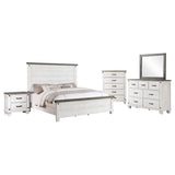 Lilith Distressed White 5-Piece Queen Bedroom Set