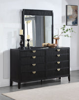 Brookmead Black 8-Drawer Dresser With Mirror