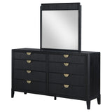 Brookmead Black 8-Drawer Dresser With Mirror