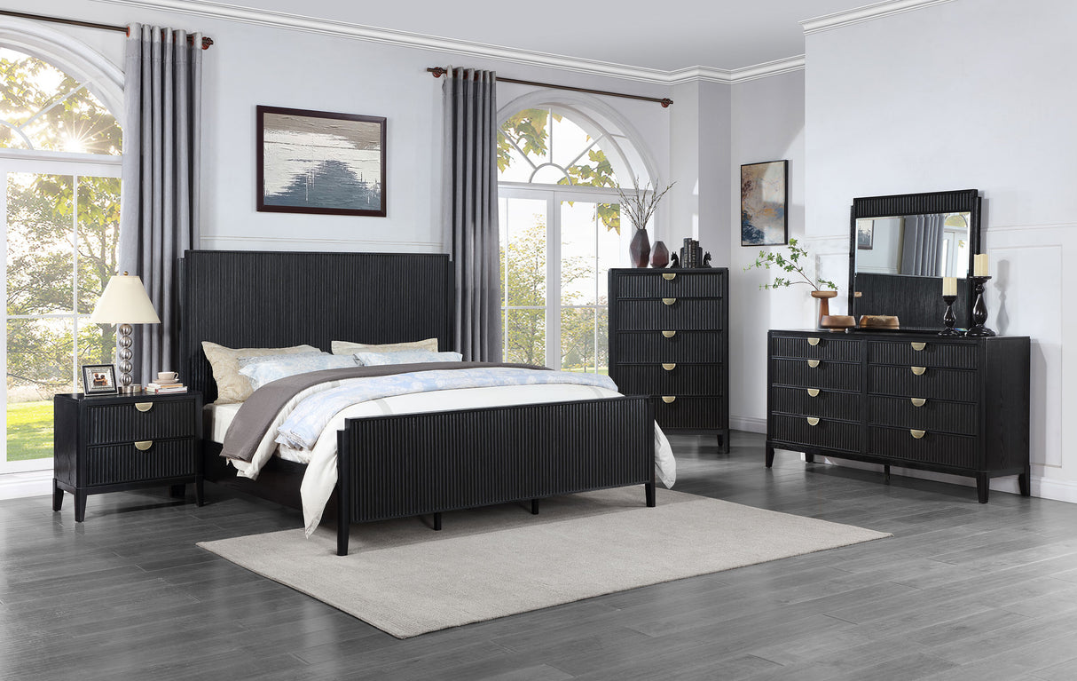 Brookmead Black 8-Drawer Dresser With Mirror