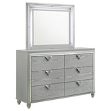 Veronica Light Silver 6-Drawer Dresser With Mirror