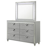 Veronica Light Silver 6-Drawer Dresser With Mirror