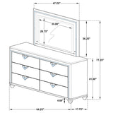 Veronica Light Silver 6-Drawer Dresser With Mirror