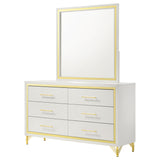 Lucia White 6-Drawer Dresser With Mirror