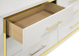 Lucia White 6-Drawer Dresser With Mirror