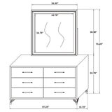 Lucia White 6-Drawer Dresser With Mirror