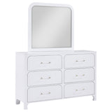 Anastasia Pearl White 6-Drawer Dresser With Mirror