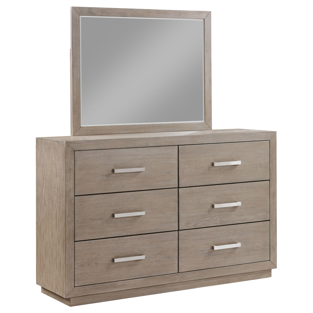 Kenora Barley Brown 6-Drawer Dresser And Mirror