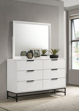 Sonora White 6-Drawer Dresser With Mirror