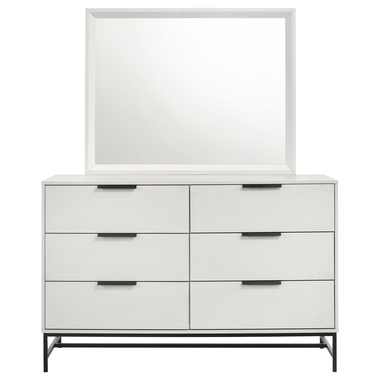 Sonora White 6-Drawer Dresser With Mirror