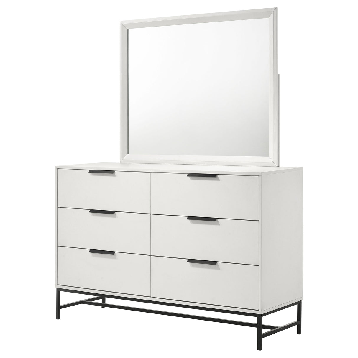 Sonora White 6-Drawer Dresser With Mirror