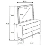 Sonora White 6-Drawer Dresser With Mirror