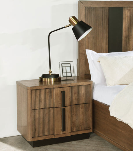 Terrace Ash Brown 2-Drawer Nightstand Bedside Table